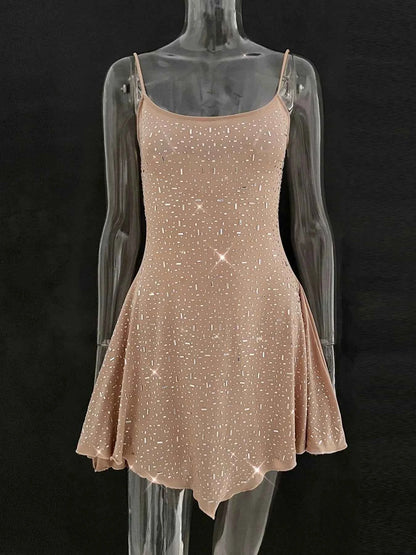 Rhinestone Decor Mini Cami Dress