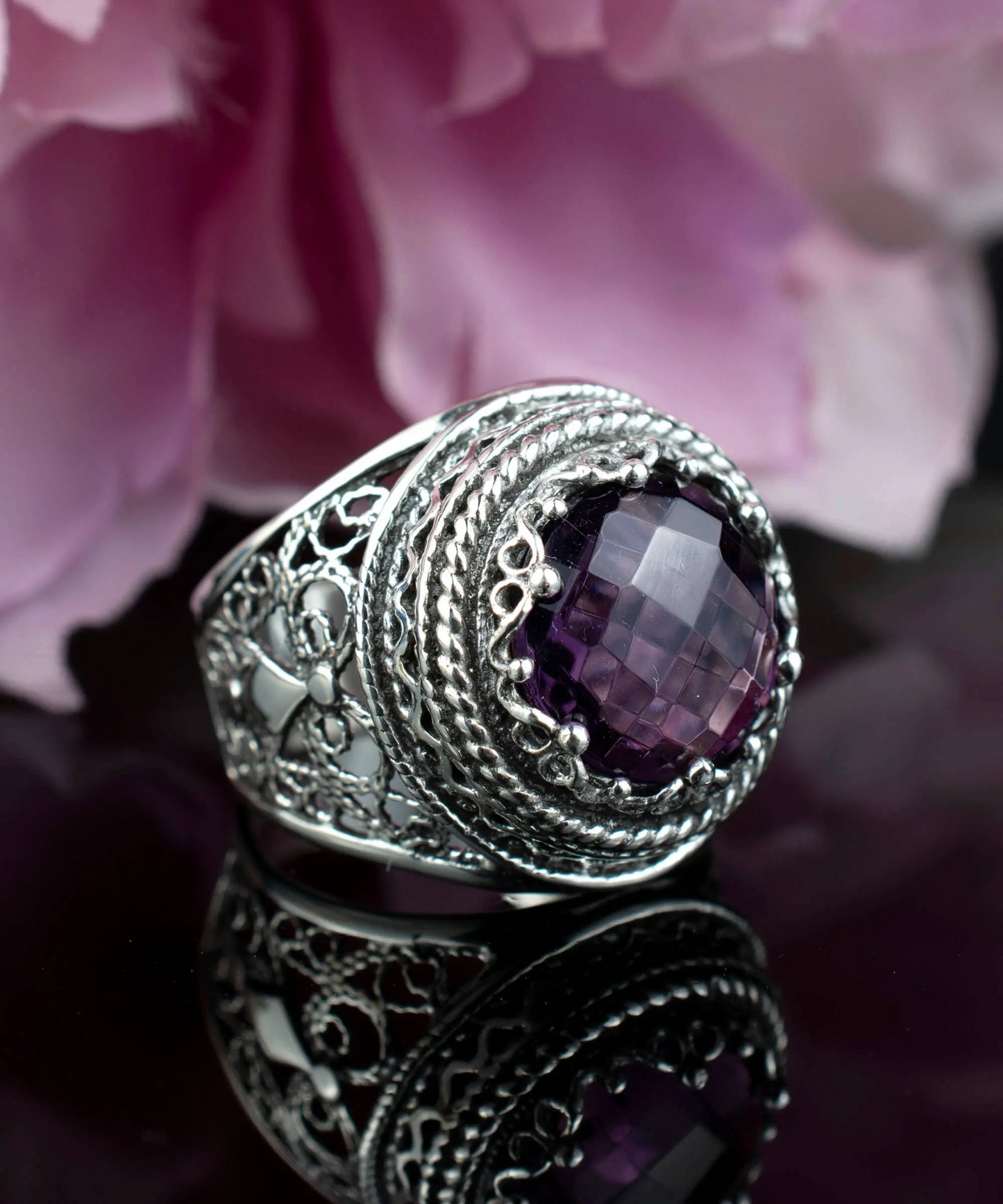 ShubaoerFiligree Art Amethyst GemstoneShubaoer