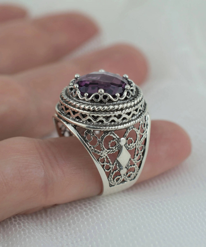 ShubaoerFiligree Art Amethyst GemstoneShubaoer