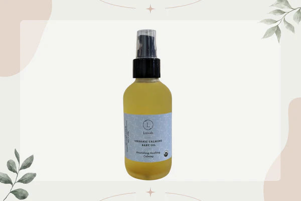 Organic Belly Oil for natural stretch marks care and pregnancy skin hydration in spray bottle
