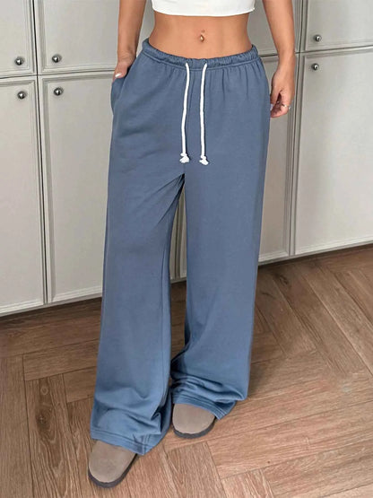 Drawstring Wide Leg Pants