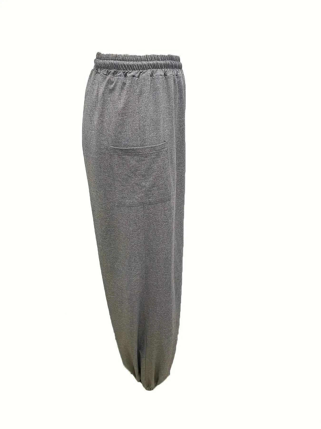 Drawstring Wide Leg Pants with Pockets