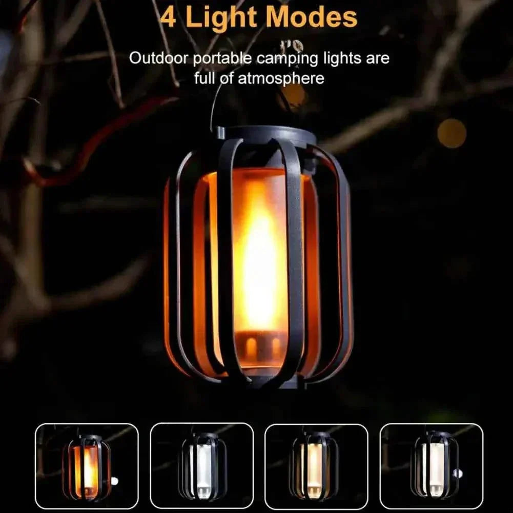 Energy-saving solar light portable camping lantern with 4 light modes for outdoor use